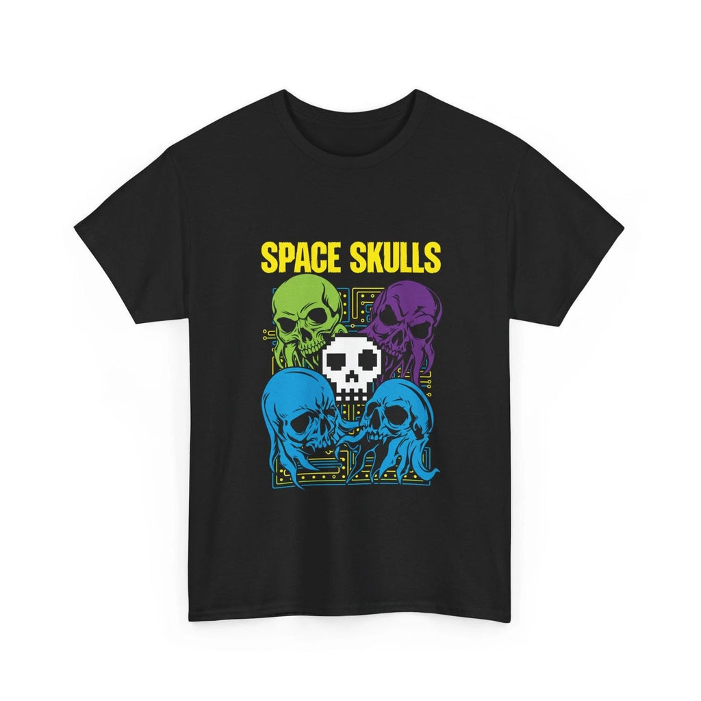 Space Skulls T-Shirt | Neon Skull Astronomy Graphic Shirt, Cool T-Shirt, Gift