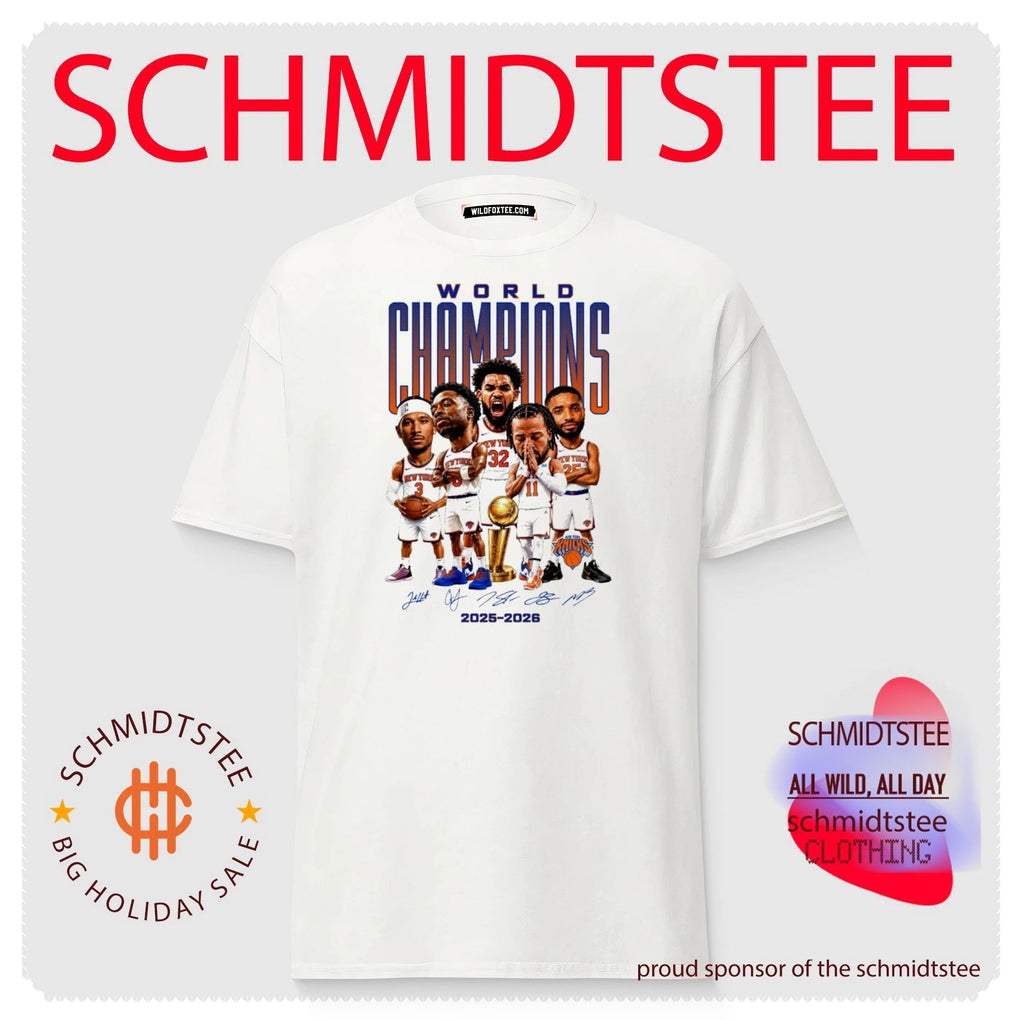 New York Knicks World Champions 2025-2026 signatures caricature shirt