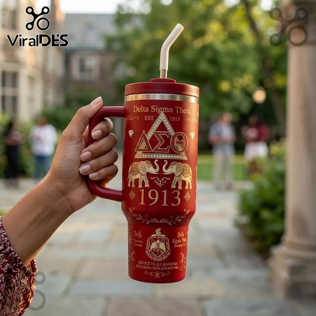 Delta Sigma Theta 40oz Crimson Gold Tumbler