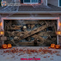 Boarded Horror Halloween Garage Door Banner