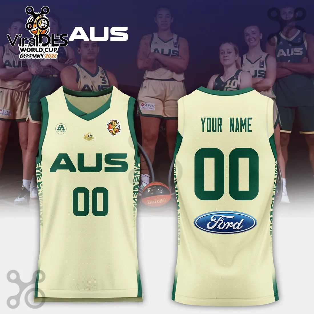Australia Basketball 2026 FIBA Women World Cup Cream Jersey