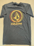 Volcom Stone Logo T Shirt Mens M Navy Blue Black Heather Skate Surf Tee