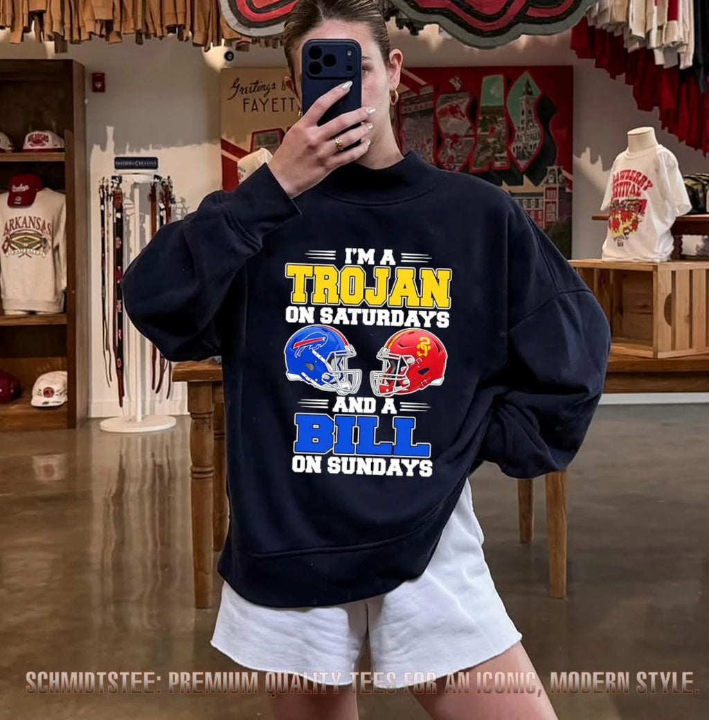 I’m a Trojan on Saturdays and a Bill on Sundays shirt
