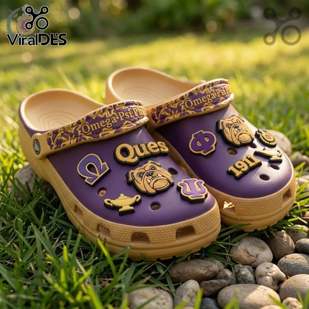 Omega Psi Phi Mascot Slip On Clogs With Charms
