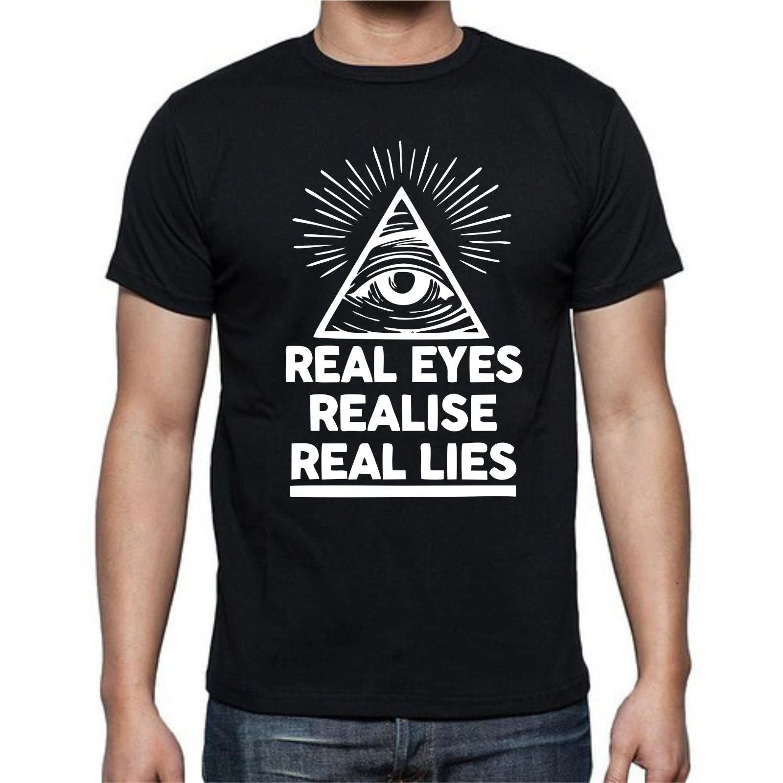 Real Eyes Realise Real Lies Illuminati Triangle T shirt tee