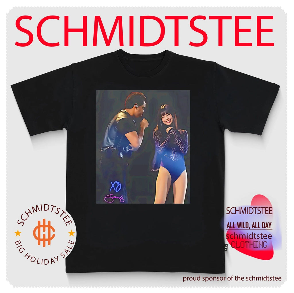 Jennie and The Weeknd on the stage shirt