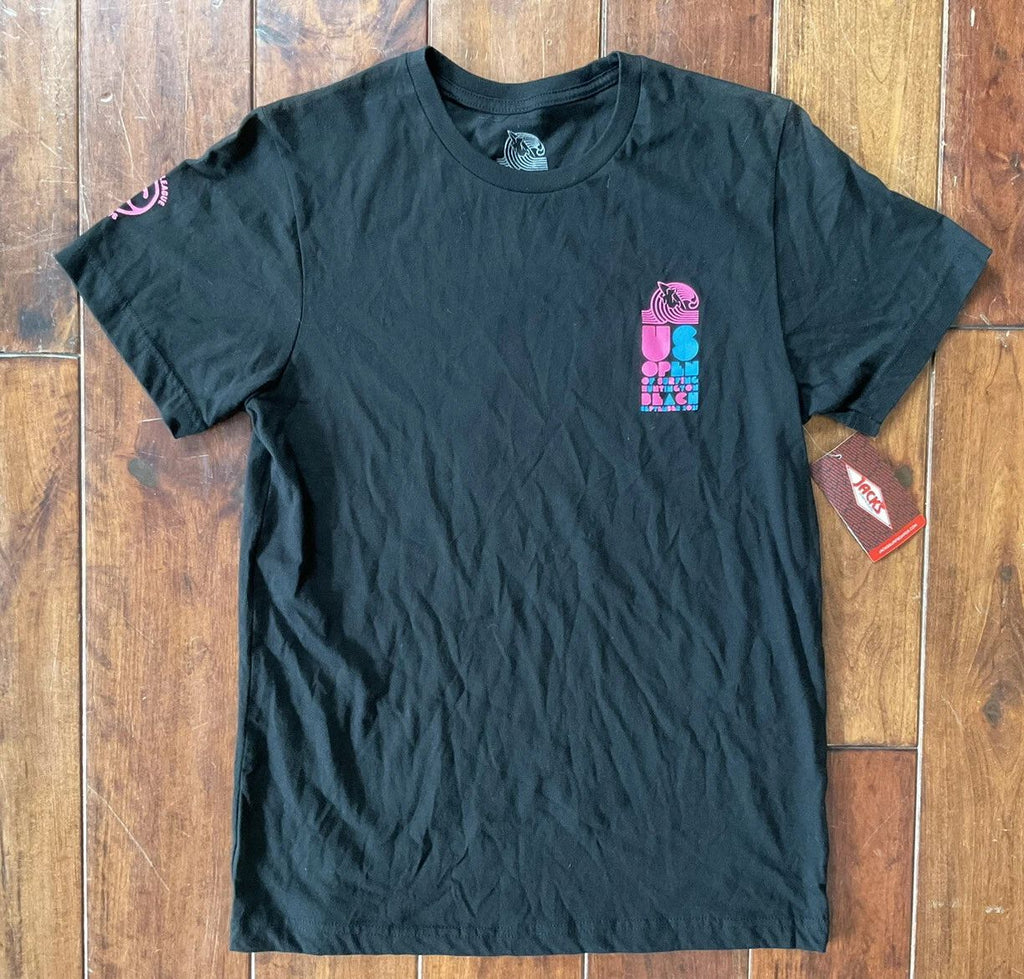 Men's Medium Black Pink T-Shirt 2021 US OPEN OF SURFING HUNTINGTON BEACH New