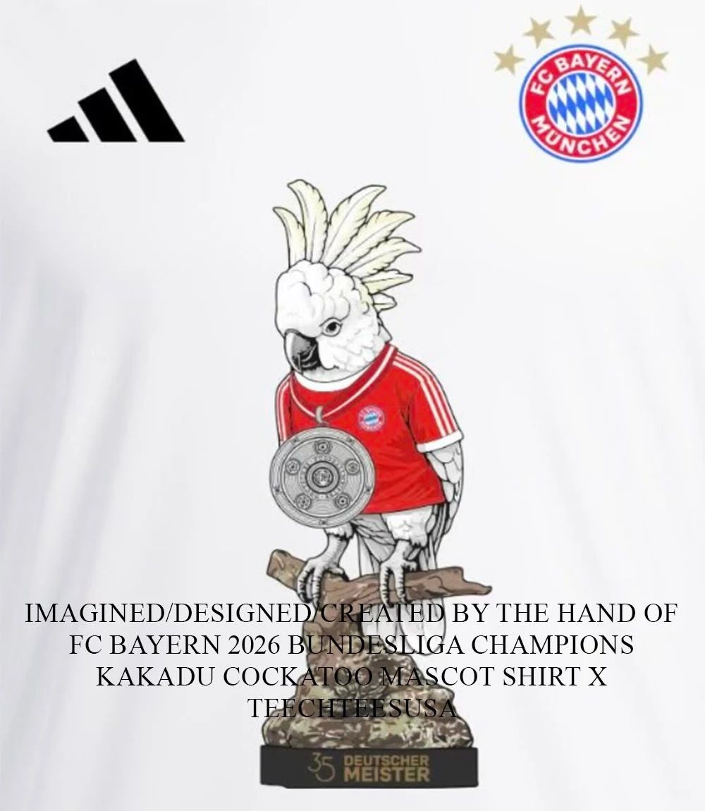 FC Bayern 2026 Bundesliga Champions Kakadu cockatoo mascot shirt