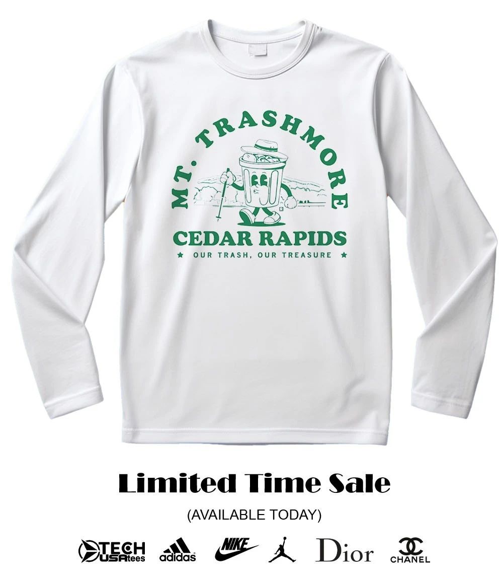 Mt. Trashmore Cedar Rapids Can Cartoon Ringer shirt
