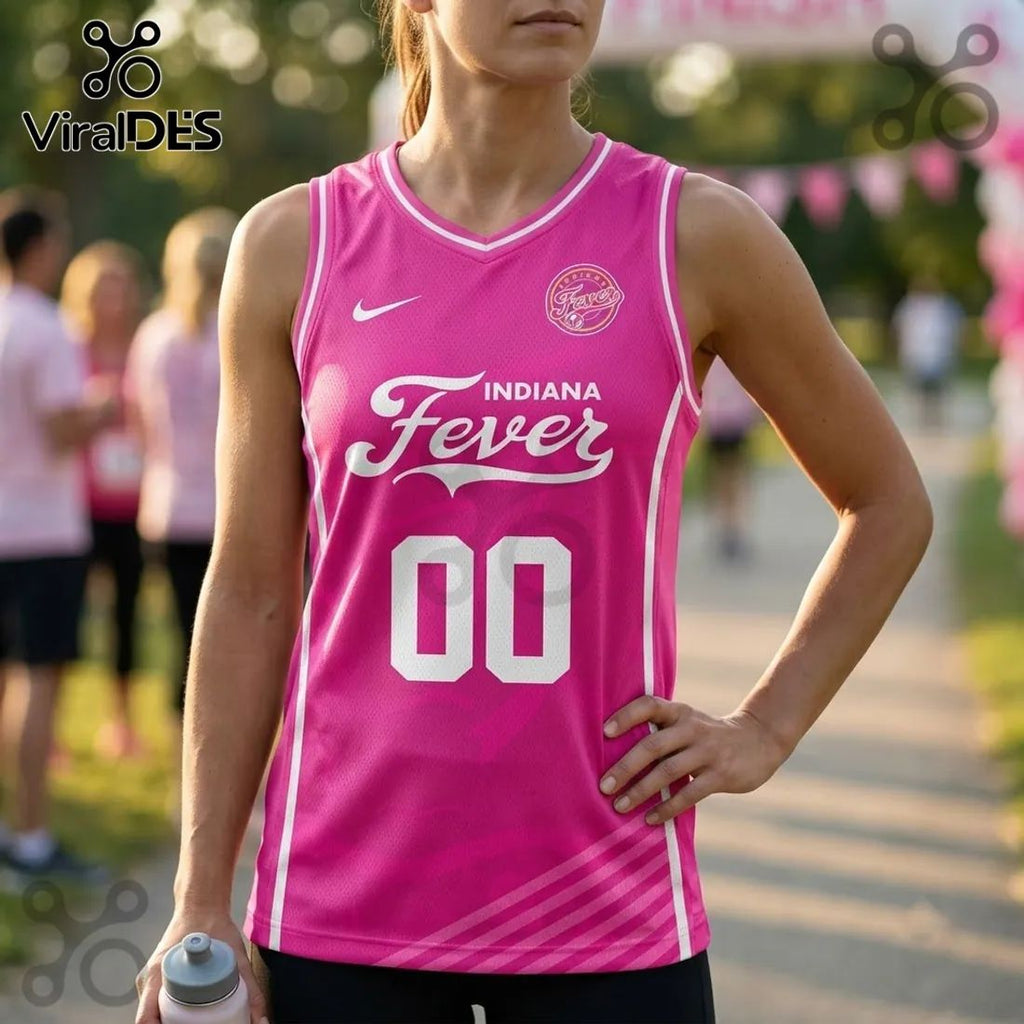 Indiana Fever Pink Breast Cancer Awareness Basketball Jersey
