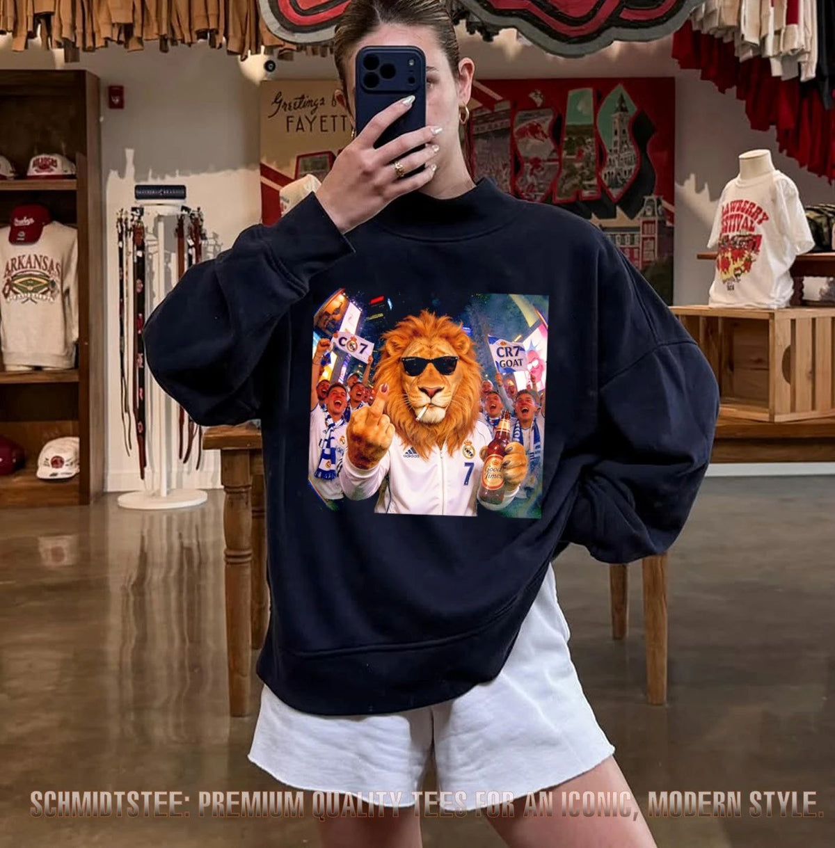 Real Madrid number 7 the Lion middle finger shirt