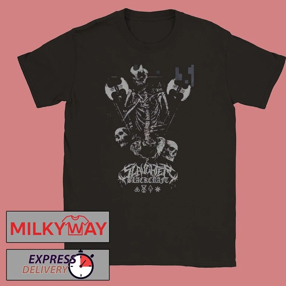 Slaughter To Prevail X Blackcraft Cult Los Angeles 2026 Pop Up Shop Merch Skeleton With Axe T-Shirt