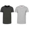 Urban Classics Allover Logo Tee Men Jersey T-Shirt Black White Round Neck - 5XL