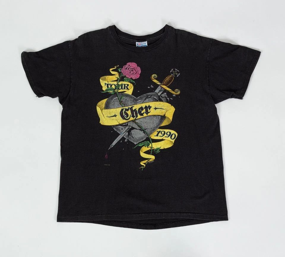 Vintage 1990 Cher Heart Of Stone Tour T Shirt | 90s Tattoo Graphic Rare Music Co