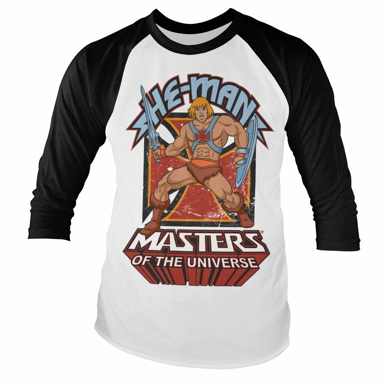 Masters of the Universe He-Man Vintage 80s Baseball Long Sleeve T-Shirt Langarm