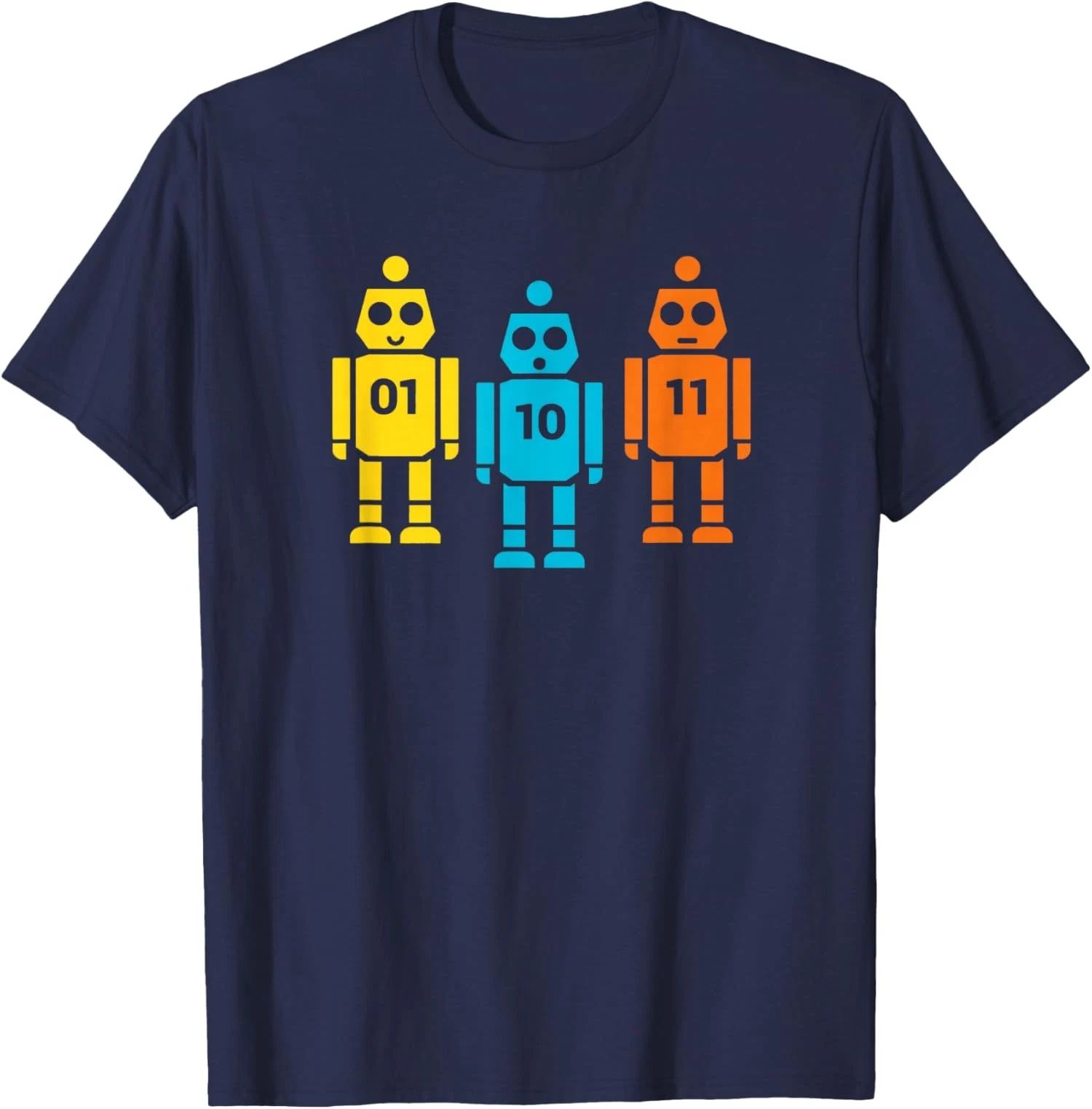 Funny Binary Code Robot 01 10 11 Tech Graphic Unisex T-Shirt