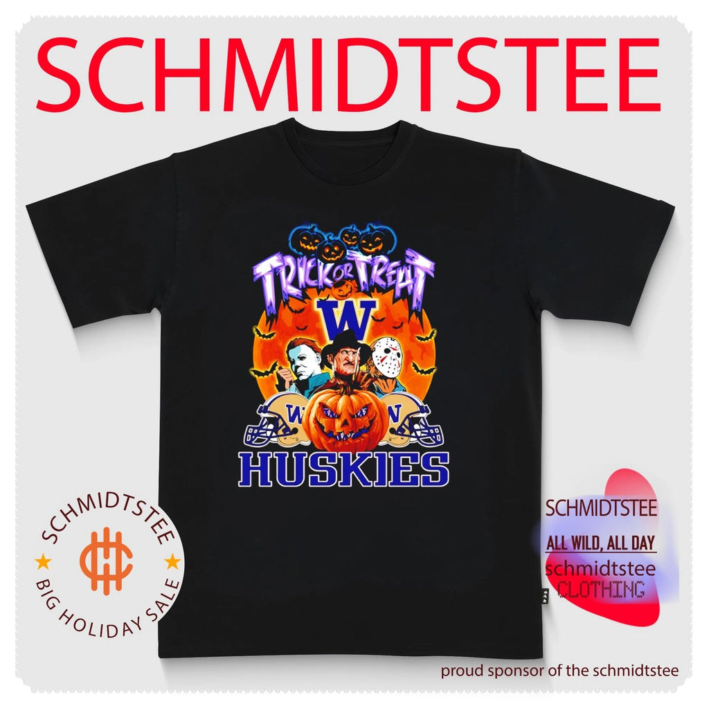 Washington Huskies x Horror Characters Trick Or Treat Halloween 2026 shirt