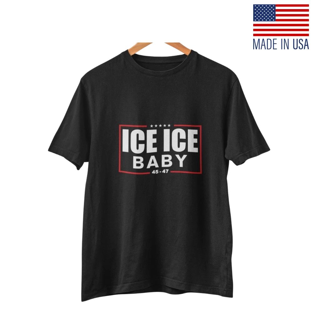 ICE ICE Baby Graphic T Shirt Funny Streetwear Unisex Black Tee Trendy Gift