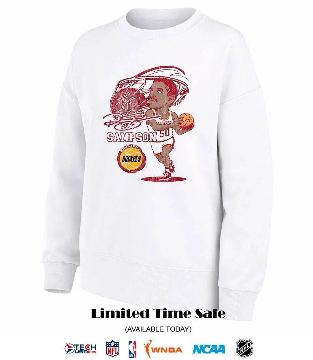 Houston Rockets Ralph Sampson signature caricature shirt
