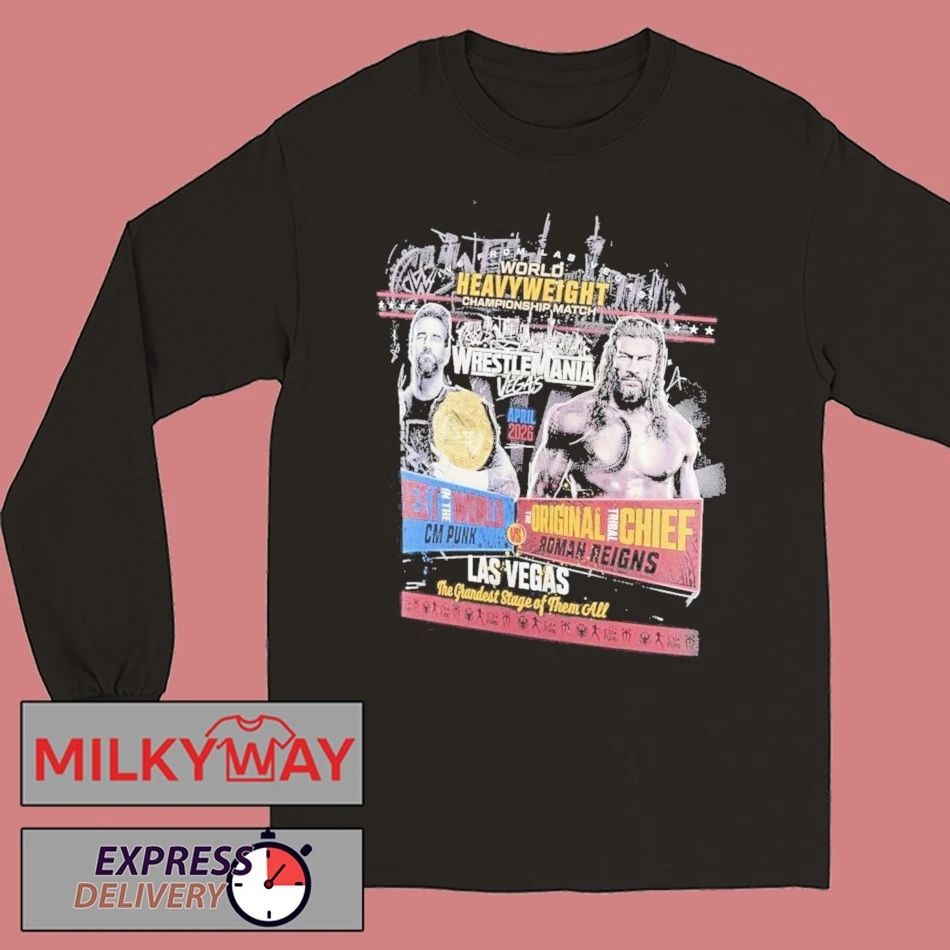 WrestleMania 42 CM Punk vs Roman Reigns World Heavyweight Championship Match April 2026 shirt