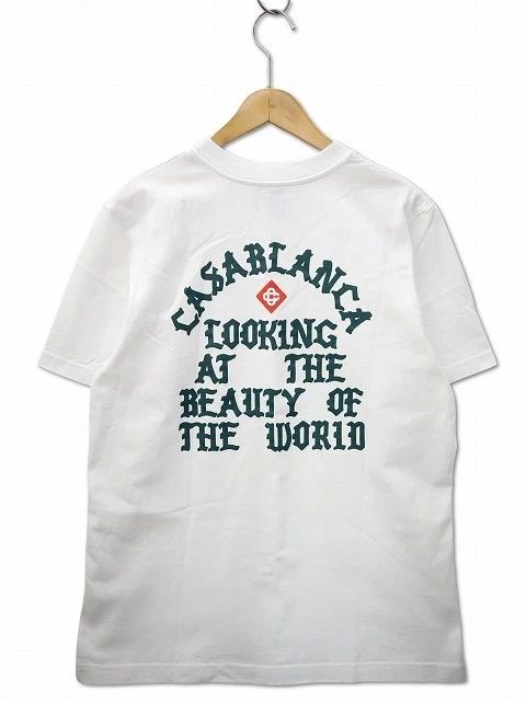 CASABLANCA 2025SS Beauty Of The World White Organic Cotton Crew Neck T-Shirt S