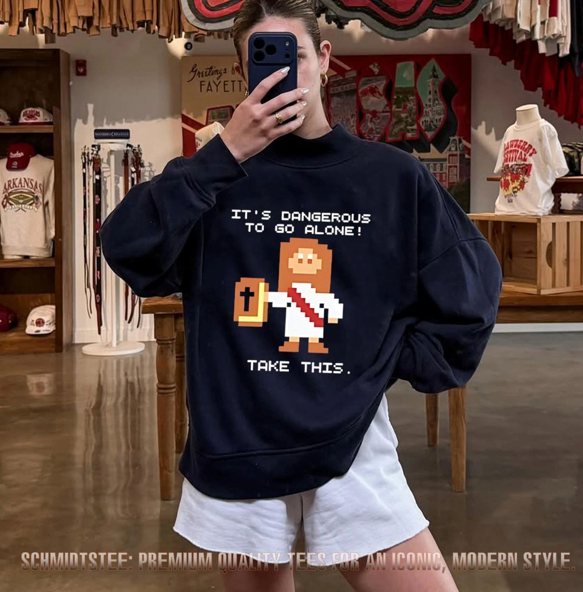 It’s Dangerous to Go Alone Take This Jesus Pixel Art shirt