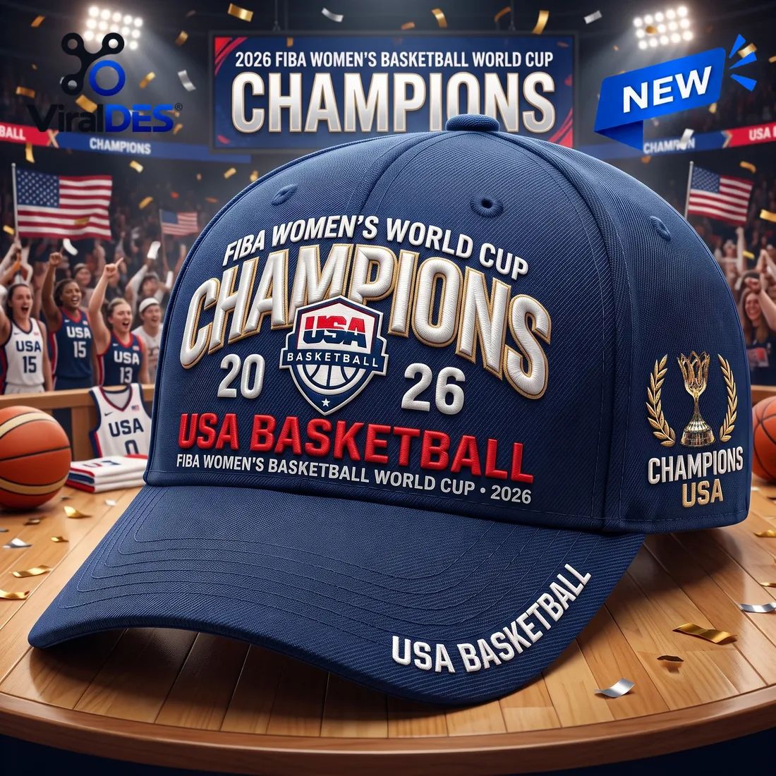 USA Basketball 2026 World Cup Champions Navy Baseball Cap