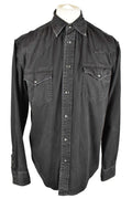 PULL&BEAR Black Long Sleeve Shirt size L Mens Regular Outdoors Outerwear