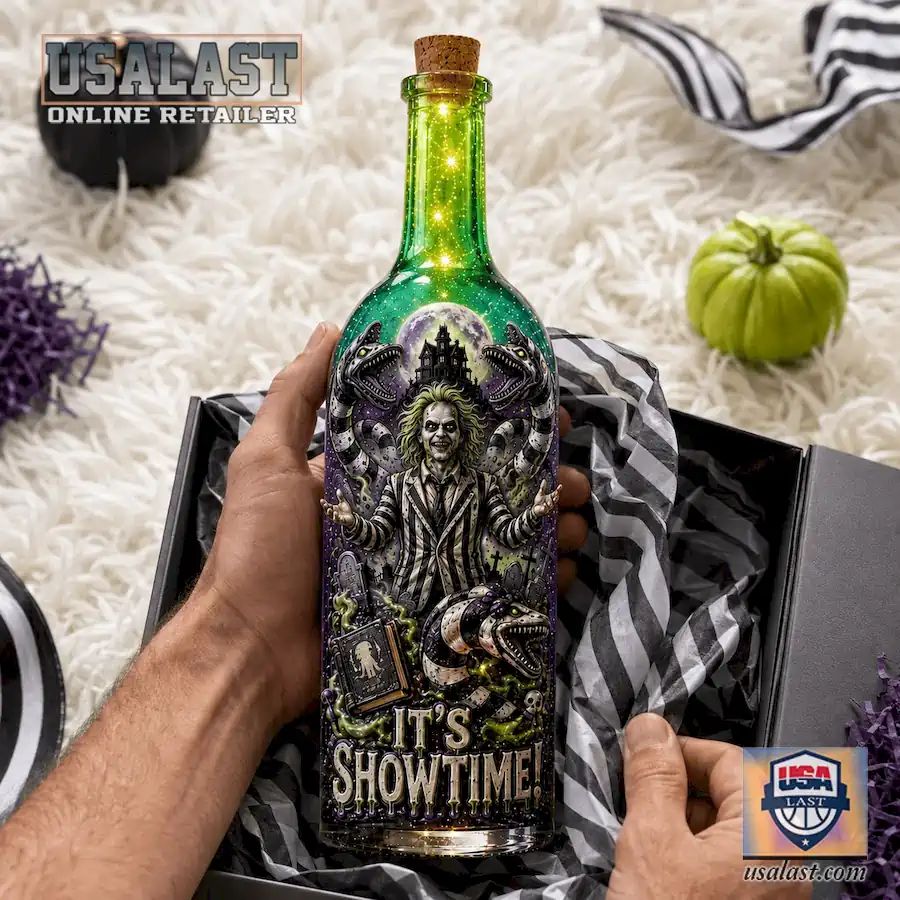 Beetlejuice It’s Showtime Halloween Bottle Lamp
