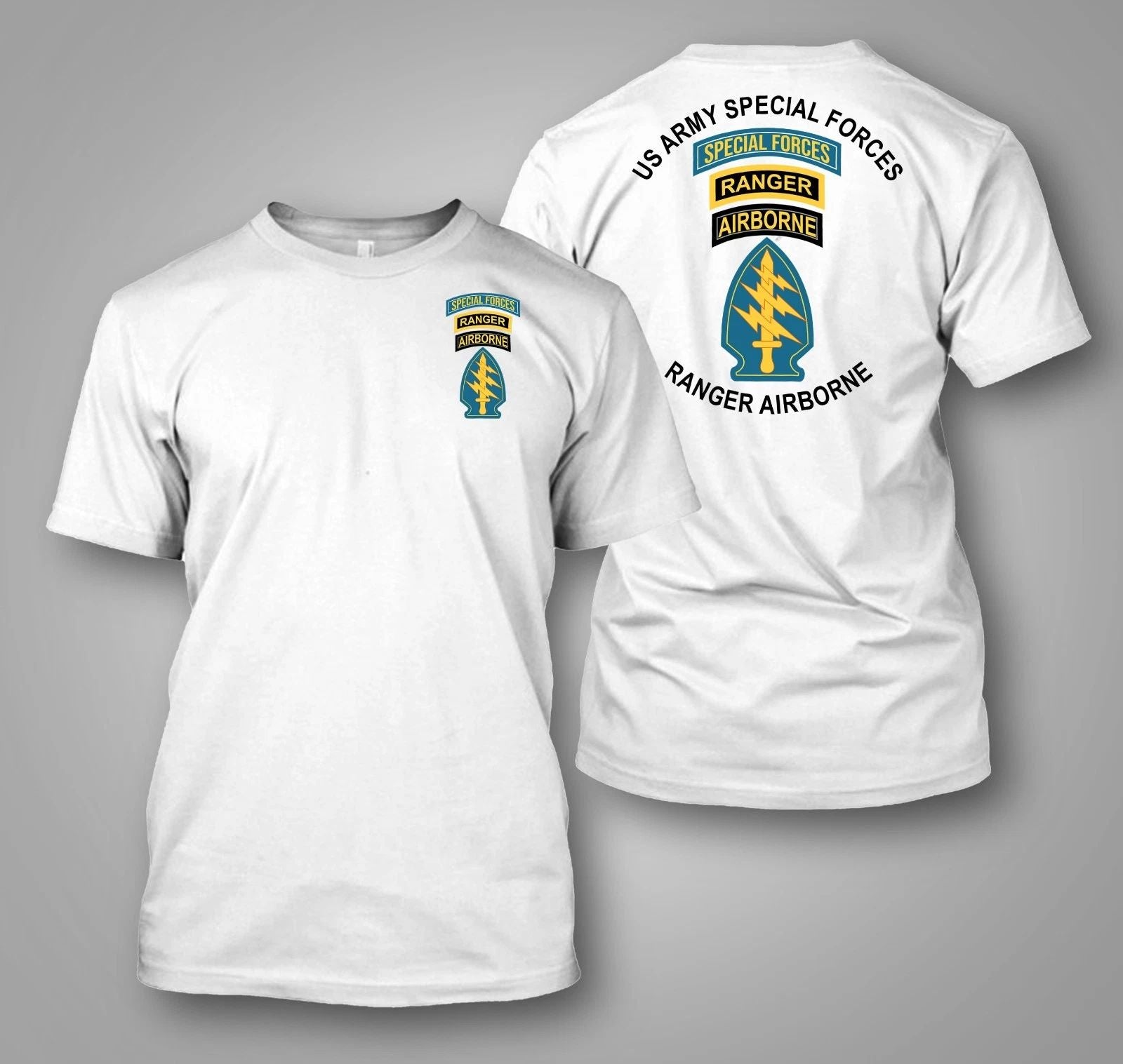 US Army Special Forces Airborne Ranger - Custom front and back t-shirt tee