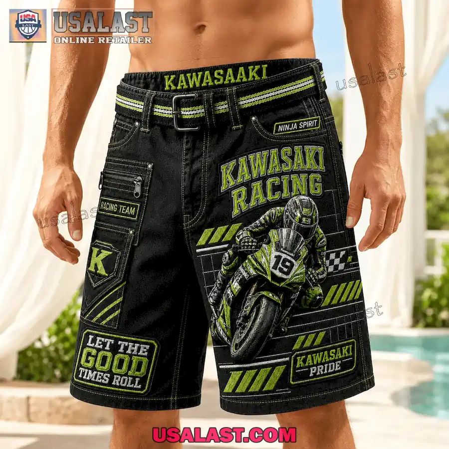 Kawasaki Racing Let The Good Times Roll Men Cargo Short