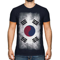 SOUTH KOREA FADED FLAG MENS T-SHIRT TOP HANGUK KOREAN NAM-JOS?N SHIRT FOOTBALL