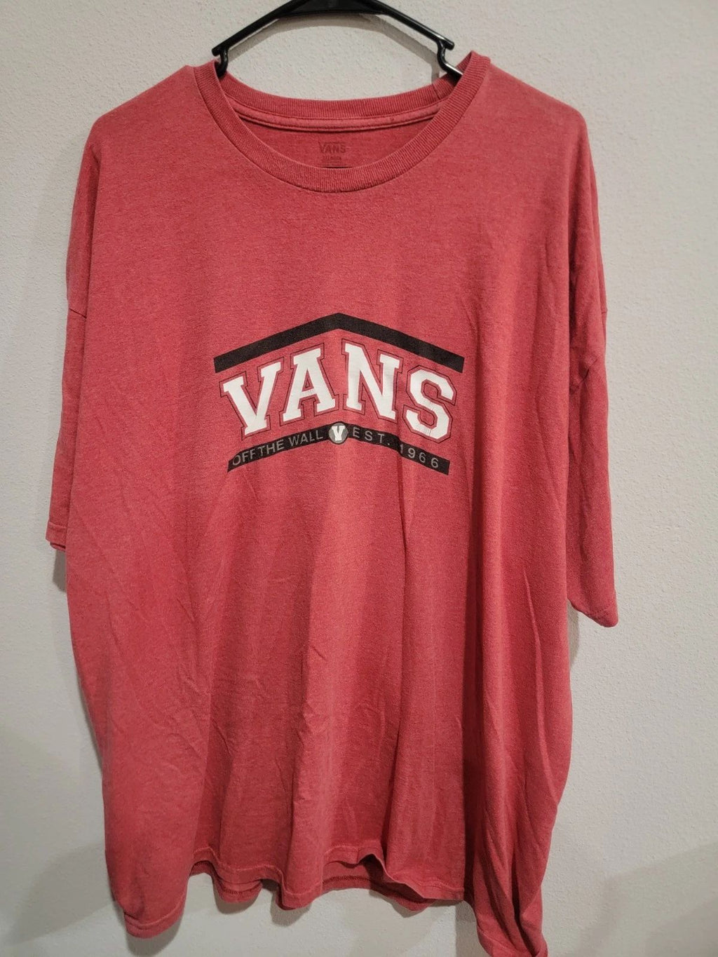 VANS Off The Wall 1966 Men's Size XXL Short Sleeve RED crew Neck T Shirt