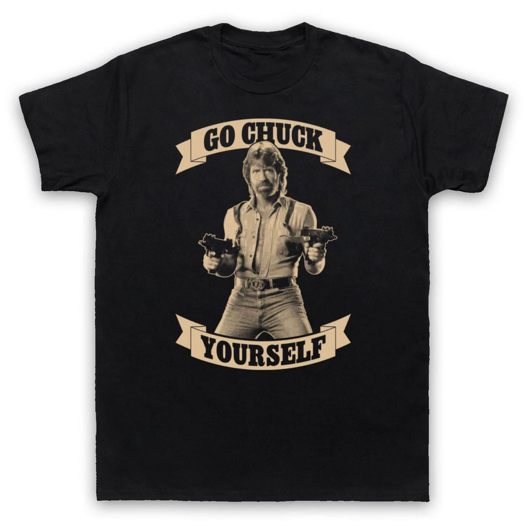 CHUCK NORRIS UNOFFICIAL GO CHUCK YOURSELF FUNNY PARODY MENS & WOMENS T-SHIRT