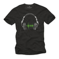 Electro House Music DJ Men's T-Shirt with Headphones - Men's Equalizer Shirt
