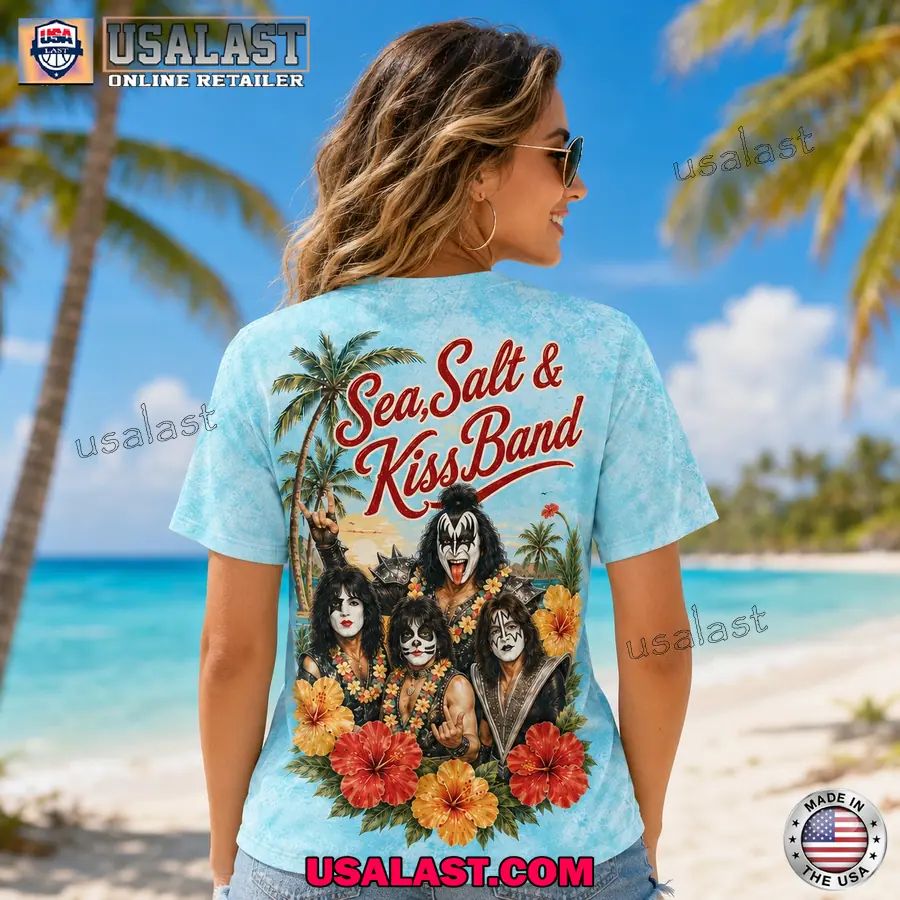 Kiss Band Hawaiian Vibes 3D T-Shirt