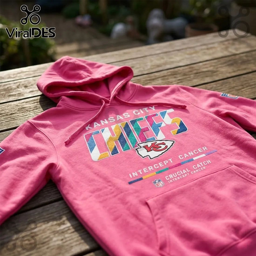 Kansas City Chiefs Crucial Catch Pink Hoodie