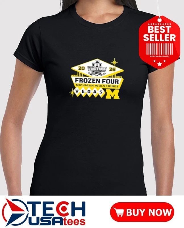 Michigan Wolverines 2026 NCAA Men’s Hockey Frozen Four Vegas logo shirt