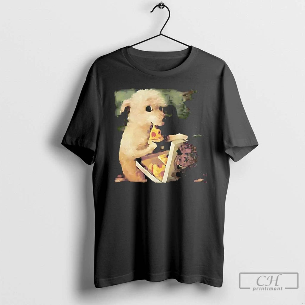 Classic Dog Eating Pizza T Shirts
