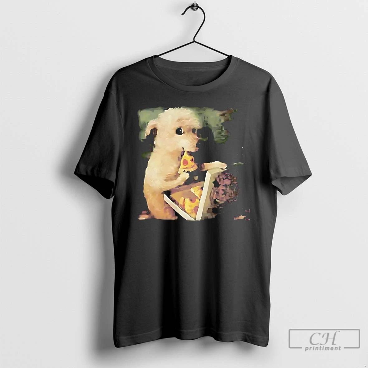 Classic Dog Eating Pizza T Shirts
