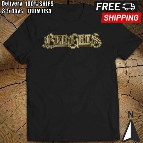 Bee Gees Classic T-Shirt Short Sleeve Cotton Shirt_reprint_sale 40% _freeship @@