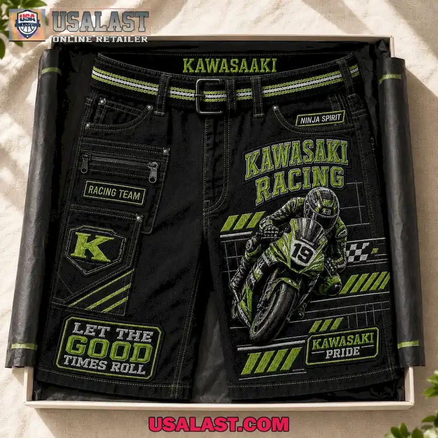 Kawasaki Racing Let The Good Times Roll Men Cargo Short