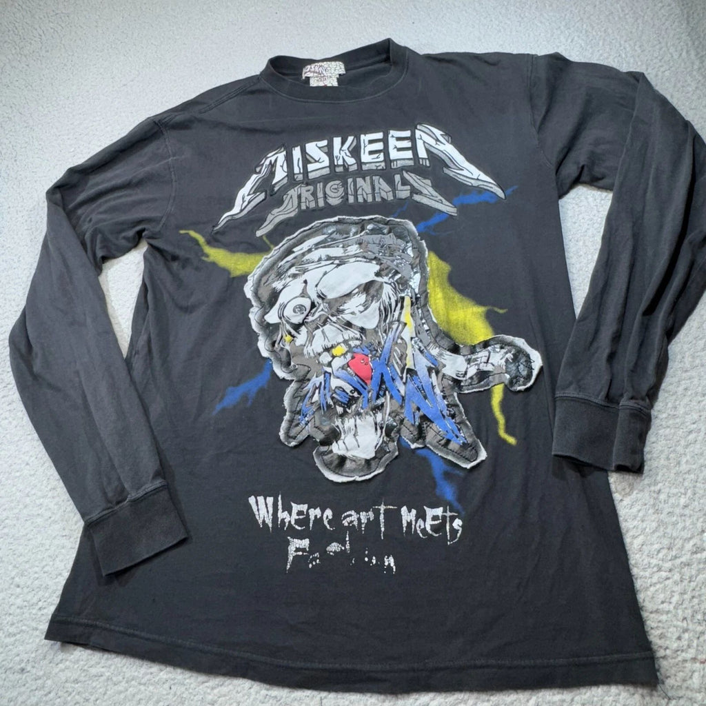 Miskeen Shirt Men Extra Large Black Original Skull Punk Art Fashion Street Edge
