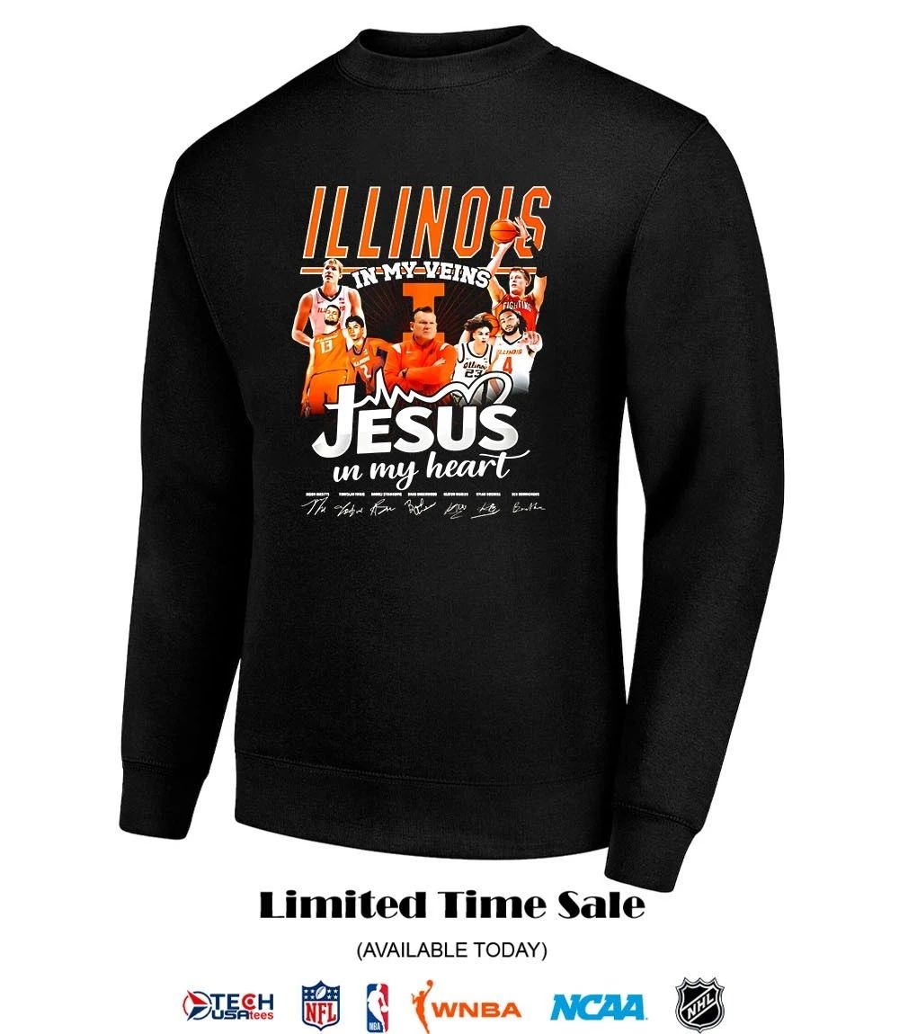 Illinois Fighting Illini in my veins Jesus in my heart signatures shirt