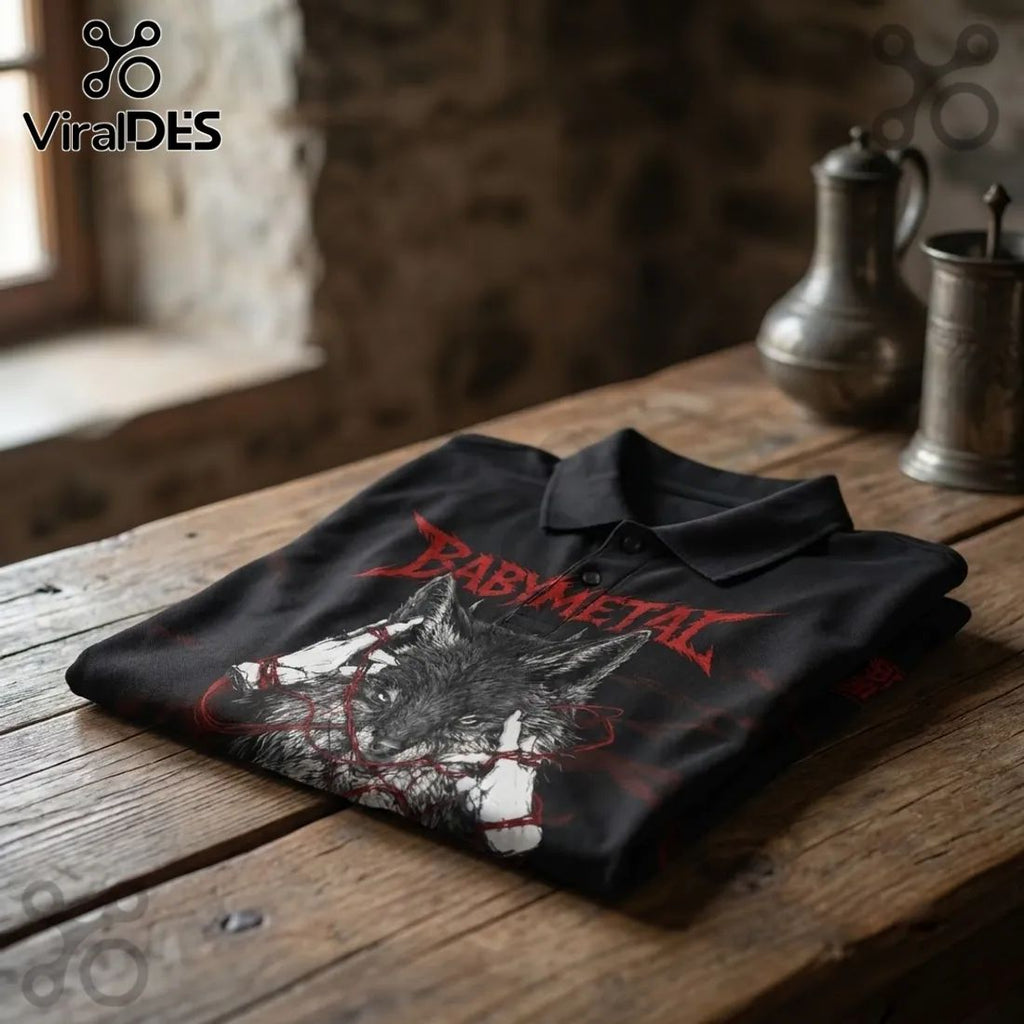Babymetal World Tour 2026 Wolf Logo Polo Shirt