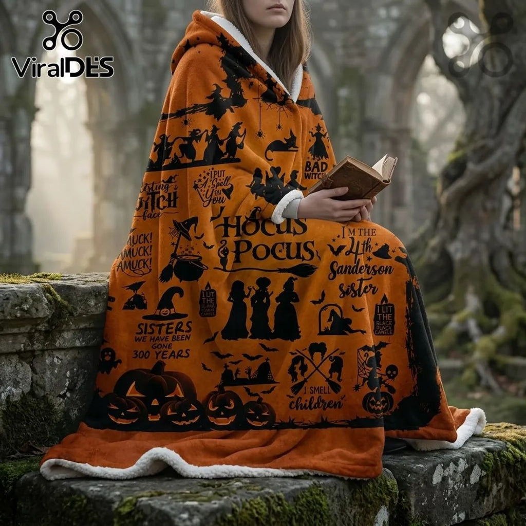 Hocus Pocus Sanderson Sisters Hooded Blanket