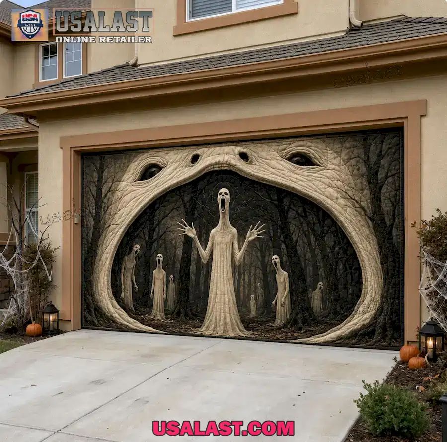 Screaming Forest Spirits Halloween Garage Door Banner