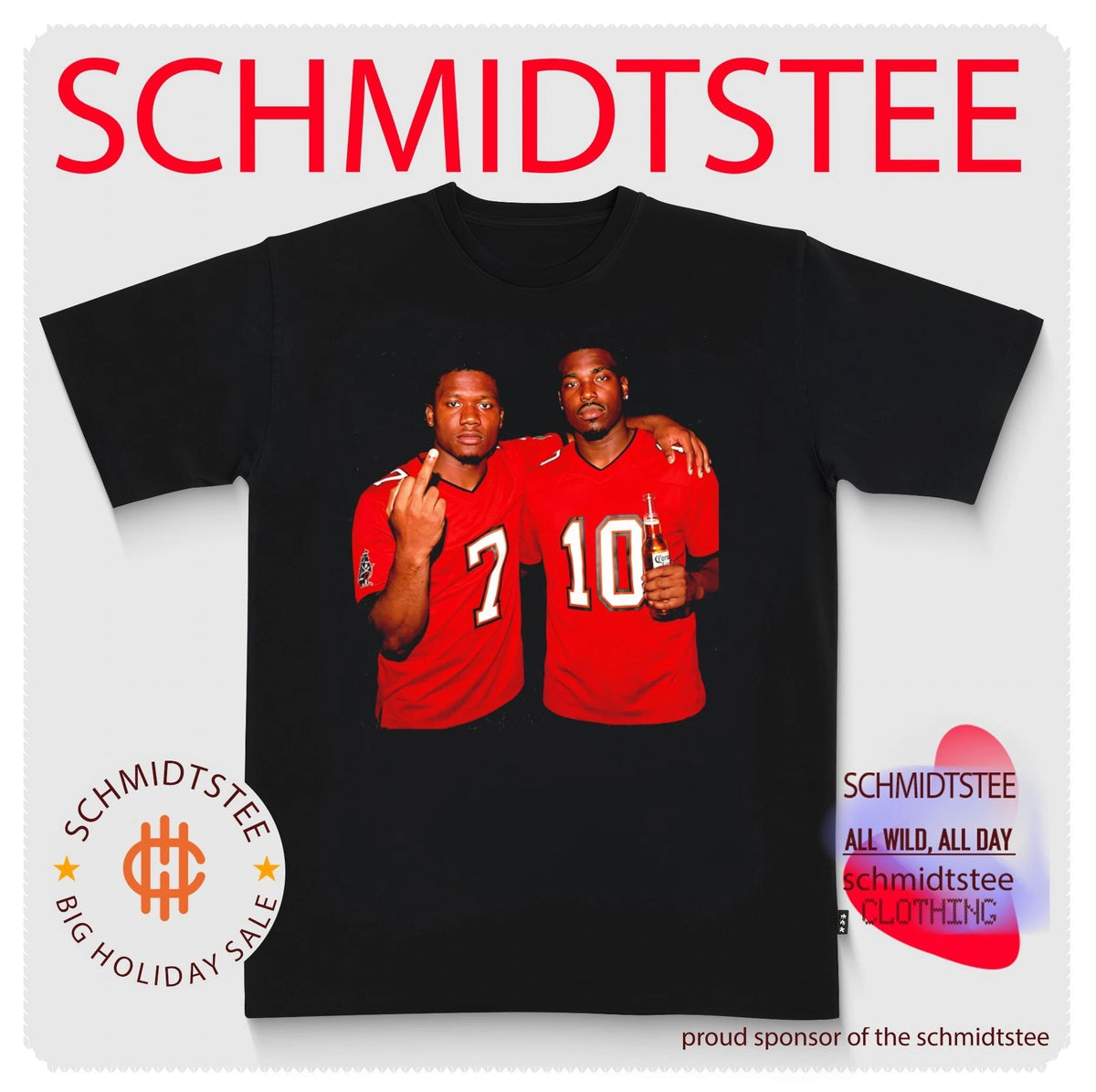 Bucky Irving and Jalon Daniels Tampa Bay Buccaneers beer middle finger shirt
