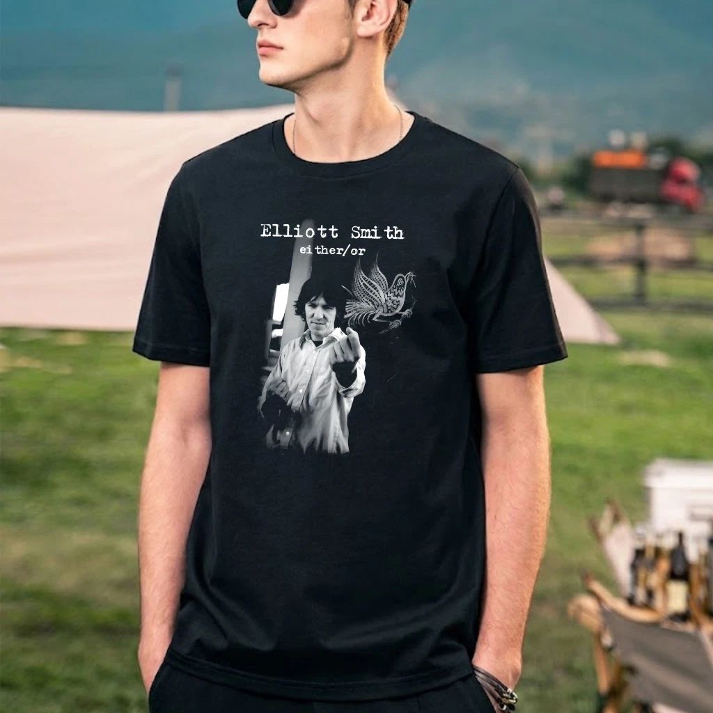 Elliott Smith Rare Tour Style Indie Folk Retro Vintage Graphic T-Shirt S-5XL