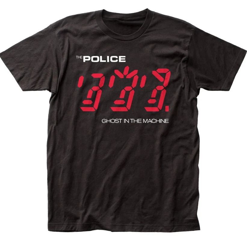 The Police Ghost In The Machine Mens T Shirt Rock And Roll Music Band Tee Black